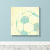 Pastel Blue Voetbal van Chariklia Zarris Canvas Afdruk (Insitu (Houten vloer))