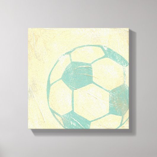 Pastel Blue Voetbal van Chariklia Zarris Canvas Afdruk (Voorkant)