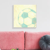 Pastel Blue Voetbal van Chariklia Zarris Canvas Afdruk (Insitu (Woonkamer))