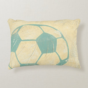 Pastel Blue Voetbal van Chariklia Zarris Decoratief Kussen