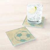 Pastel Blue Voetbal van Chariklia Zarris Glazen Onderzetter (Schuin)