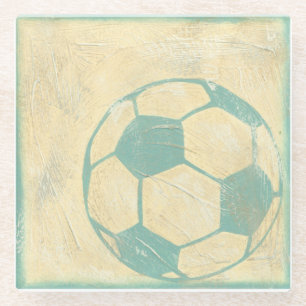 Pastel Blue Voetbal van Chariklia Zarris Glazen Onderzetter