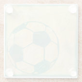 Pastel Blue Voetbal van Chariklia Zarris Glazen Onderzetter (Achterkant)