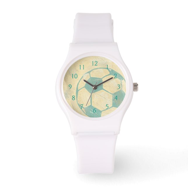 Pastel Blue Voetbal van Chariklia Zarris Horloge (Voorkant)