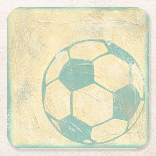 Pastel Blue Voetbal van Chariklia Zarris Kartonnen Onderzetters (Voorkant)