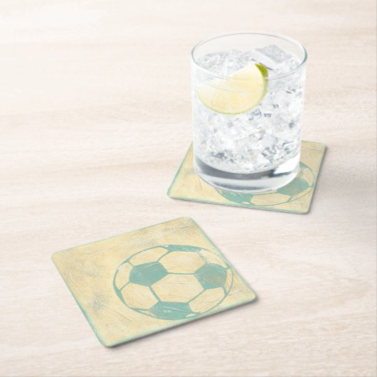 Pastel Blue Voetbal van Chariklia Zarris Kartonnen Onderzetters (Insitu)