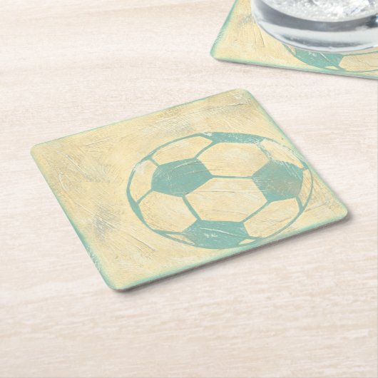 Pastel Blue Voetbal van Chariklia Zarris Kartonnen Onderzetters (Schuin)