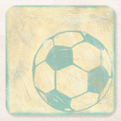Pastel Blue Voetbal van Chariklia Zarris Kartonnen Onderzetters (Voorkant)