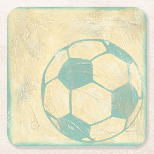 Pastel Blue Voetbal van Chariklia Zarris Kartonnen Onderzetters
