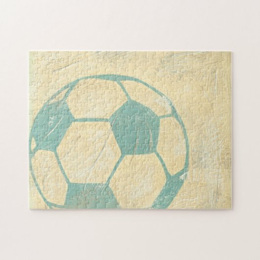 Pastel Blue Voetbal van Chariklia Zarris Legpuzzel (Horizontaal)