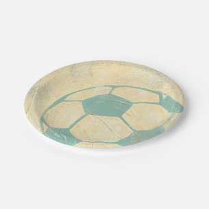 Pastel Blue Voetbal van Chariklia Zarris Papieren Bordje
