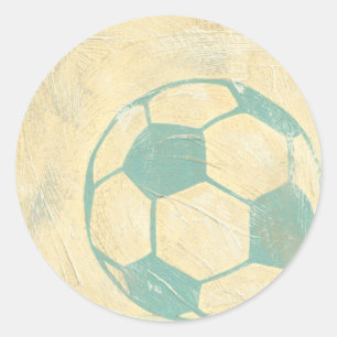 Pastel Blue Voetbal van Chariklia Zarris Ronde Sticker