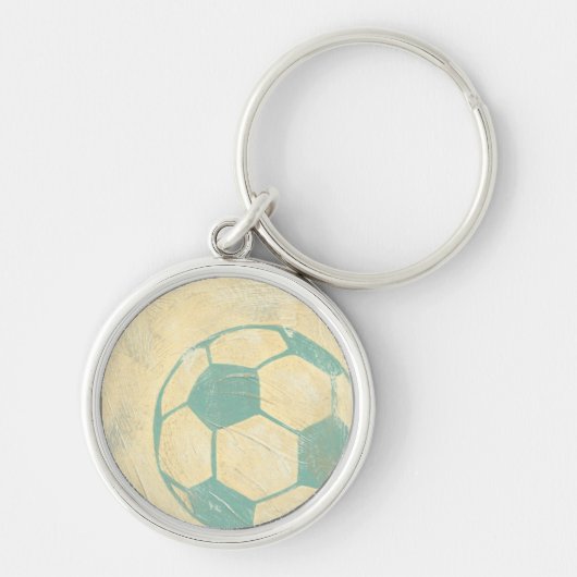 Pastel Blue Voetbal van Chariklia Zarris Sleutelhanger (Voorkant)