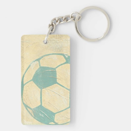 Pastel Blue Voetbal van Chariklia Zarris Sleutelhanger (achterkant)