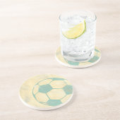 Pastel Blue Voetbal van Chariklia Zarris Zandsteen Onderzetter (Zijkant)