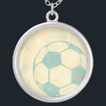 Pastel Blue Voetbal van Chariklia Zarris Zilver Vergulden Ketting<br><div class="desc">Show je liefde voor het favoriete tijdverdrijf op de wereld met deze geweldige afdruk van een voetbal van Chariklia Zarris. Het pastelblauw en de schaduw geven het stuk het gevoel van beweging, alsof de bal gewoon geschopt werd en het voorbij rolt. Koop vandaag nog een kopie en hang deze thuis...</div>