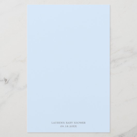 Pastel Blue wat papa zei over Baby shower Game (Achterkant)