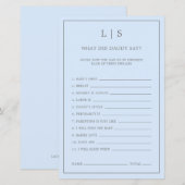 Pastel Blue wat papa zei over Baby shower Game (Voorkant / Achterkant)