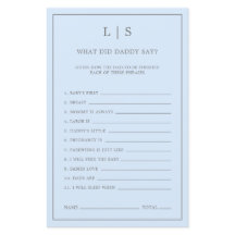 Pastel Blue wat papa zei over Baby shower Game