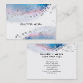 *~* Pastel Blue Waterverf Abstracte zilver glitter Visitekaartje (Voorkant / Achterkant)