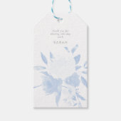 Pastel Blue Waterverf Floral Cadeaulabel (Voorkant)
