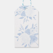 Pastel Blue Waterverf Floral Cadeaulabel (Achterkant)