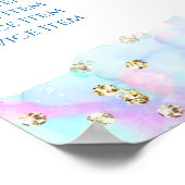 Pastel Blue Waterverf Glitter Price List Poster (Hoek)