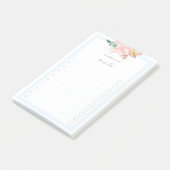 Pastel Blue Waterverf Peonies checkbox om lijst ui Post-it® Notes (Schuin)