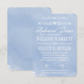 Pastel Blue Waterverf Rehearsal Dinner Invites Kaart (Voorkant / Achterkant)