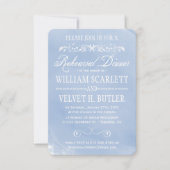Pastel Blue Waterverf Rehearsal Dinner Invites Kaart (Voorkant)