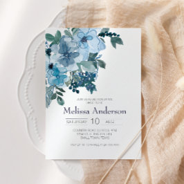 Pastel Blue Waterverf Rozen Florence Vrijgezellenf