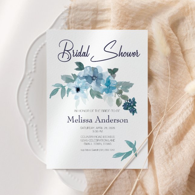 Pastel Blue Waterverf Rozen Florence Vrijgezellenf (Creator heeft geüpload)