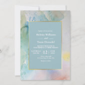 Pastel Blue Waterverf Summer Weddenschap Kaart (Voorkant)