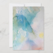 Pastel Blue Waterverf Summer Weddenschap Kaart (Achterkant)