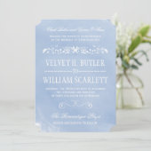 Pastel Blue Waterverf Wedding Invitations Kaart (Staand voorkant)