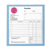 Pastel Blue Wave Company Business Factuurnotitie Notitieblok (Voorkant)