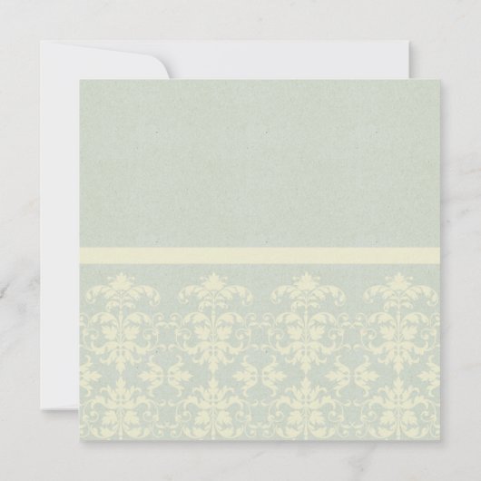 PASTEL BLUE WHITE DAMASK CLASSIC WORKSHOP EVENT KAART (Achterkant)