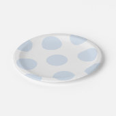 Pastel Blue White Polka Dot Pattern Borden Papieren Bordje (Gekanteld)