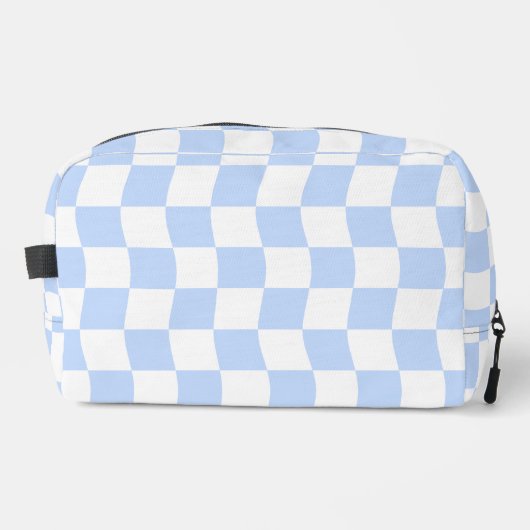 Pastel Blue White Retro Checkerboard Pattern Bag Toilettasje (Voorkant)