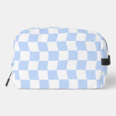 Pastel Blue White Retro Checkerboard Pattern Bag Toilettasje (Achterkant)