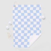 Pastel Blue White Retro Checkerboard Pattern Golfhanddoek (Insitu)