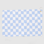Pastel Blue White Retro Checkerboard Pattern Golfhanddoek (Horizontaal)