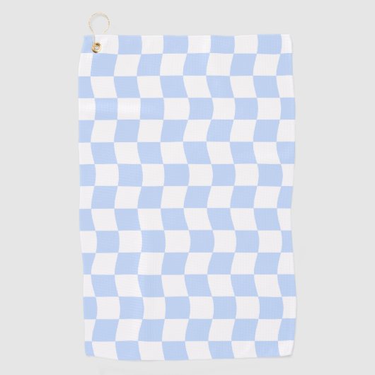 Pastel Blue White Retro Checkerboard Pattern Golfhanddoek (Voorkant)