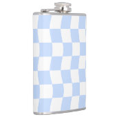 Pastel Blue White Retro Checkerboard Pattern Heupfles (Rechts)