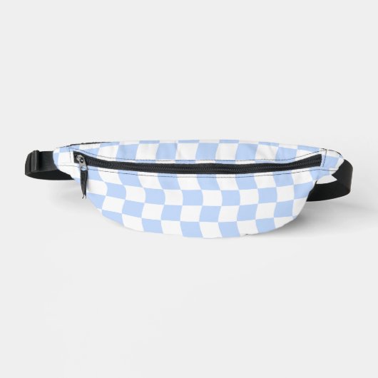 Pastel Blue White Retro Checkerboard Pattern Heuptasje (Voorkant)