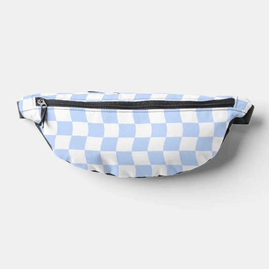 Pastel Blue White Retro Checkerboard Pattern Heuptasje (Liggend)