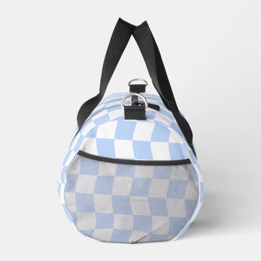 Pastel Blue White Retro Checkerboard Pattern Plunjezak (Rechts)
