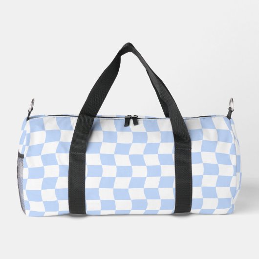 Pastel Blue White Retro Checkerboard Pattern Plunjezak (Achterkant)