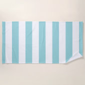 Pastel Blue White Striped Pattern Strandlaken (Voorkant)