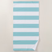 Pastel Blue White Striped Pattern Strandlaken (Voorkant)